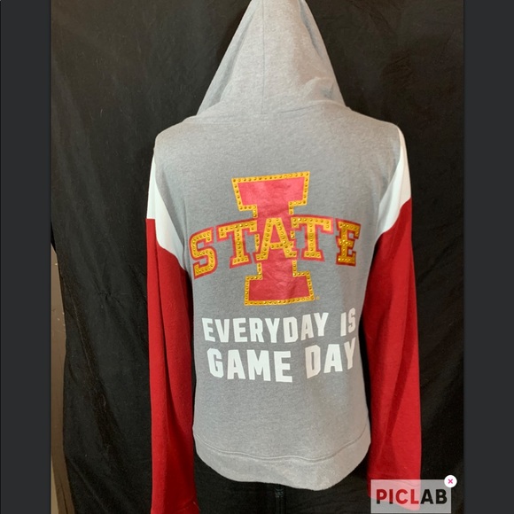 PINK Victoria's Secret Tops - Victoria Secret Pink ISU bedazzled hoodie